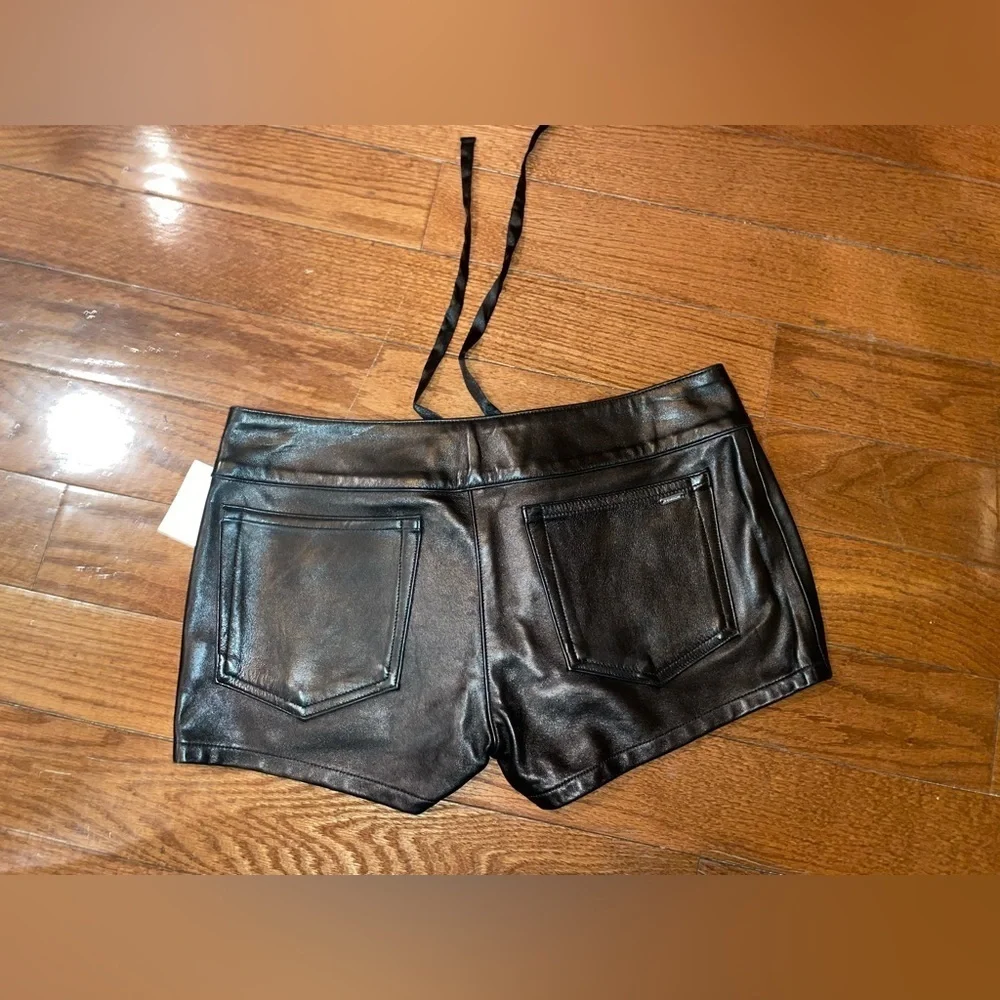 New! EB Denim Leather Black Micro Hottie Y2K
Lace Up Shorts ❤️🔥 Size 26 NWT! - Picture 13 of 15